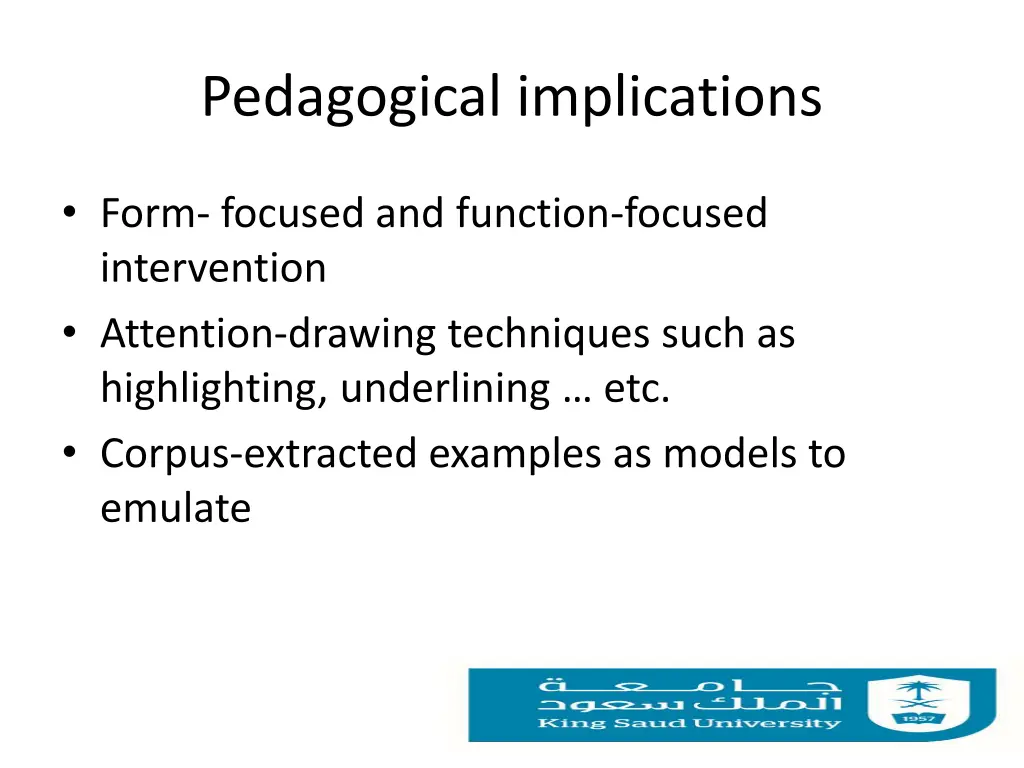 pedagogical implications
