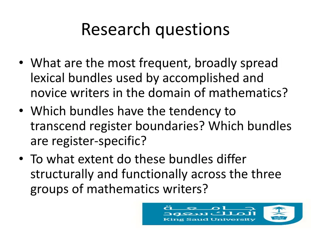 research questions