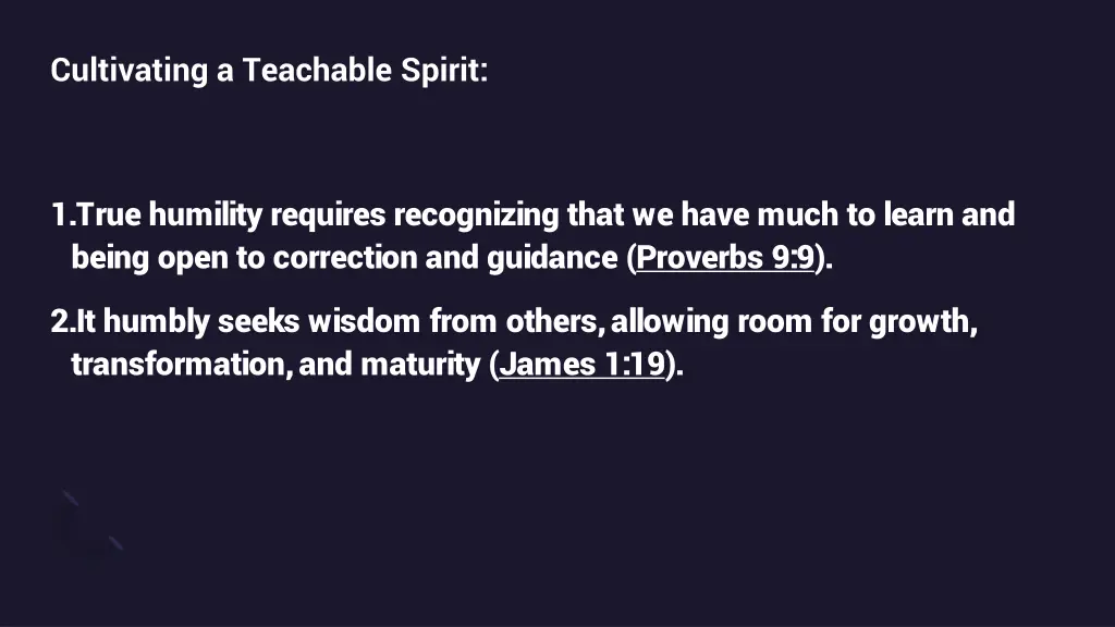 cultivating a teachable spirit