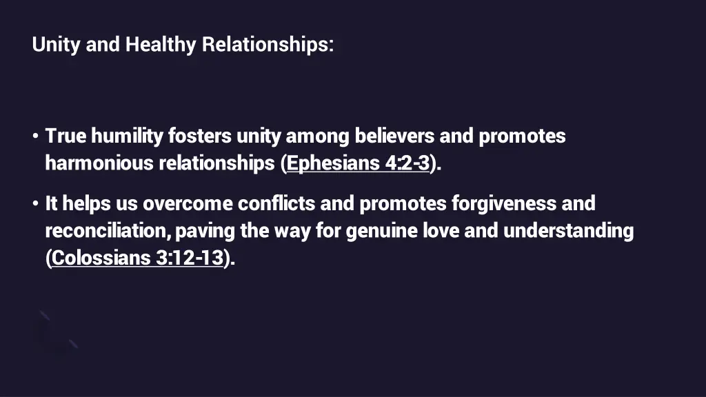 unity and healthy relationships