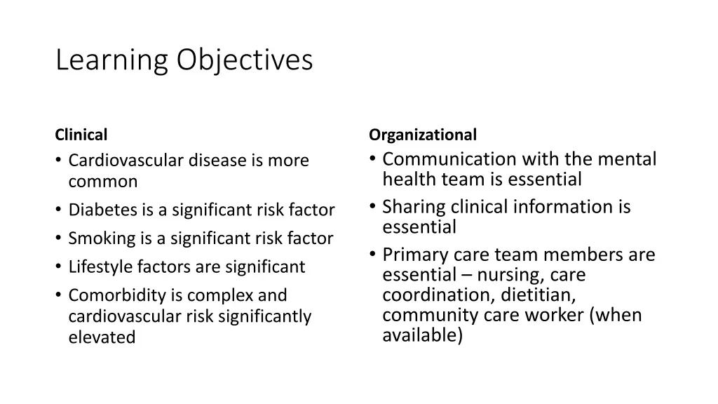 learning objectives