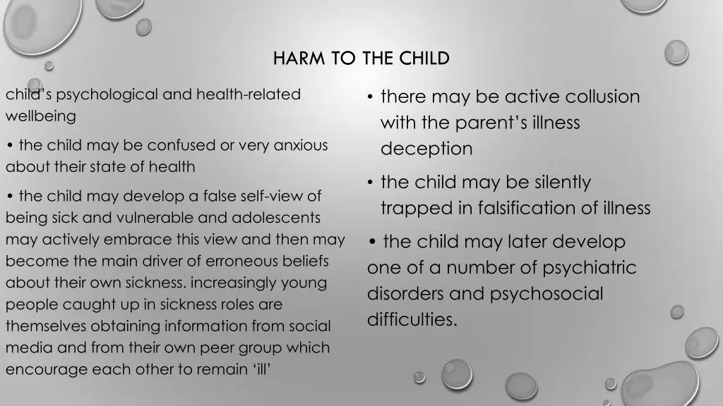 harm to the child 1