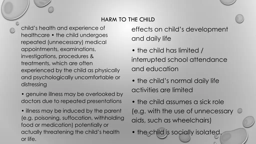 harm to the child