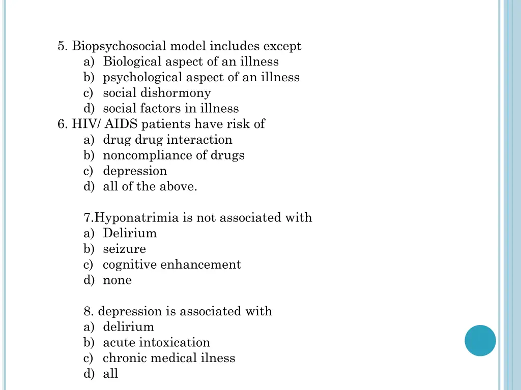 5 biopsychosocial model includes except