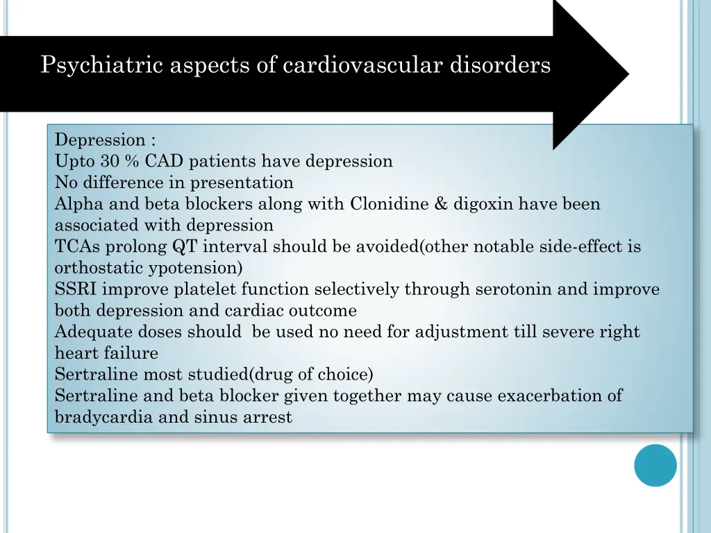 psychiatric aspects of cardiovascular disorders