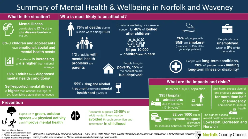 summary of mental health wellbeing in norfolk