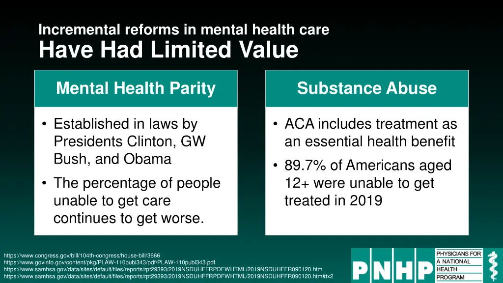 incremental reforms in mental health care have