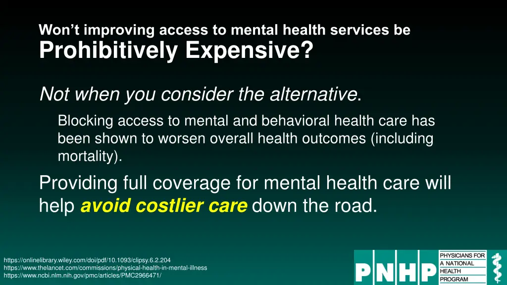 won t improving access to mental health services