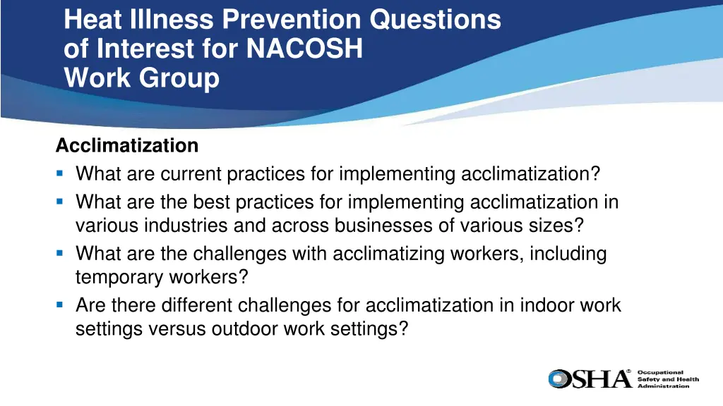 heat illness prevention questions of interest 2