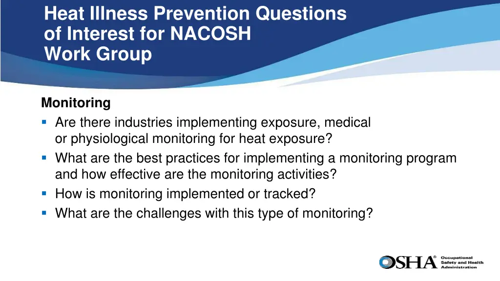 heat illness prevention questions of interest 3