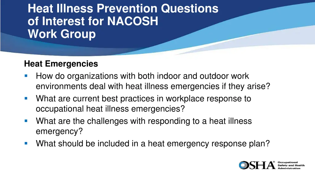 heat illness prevention questions of interest 4