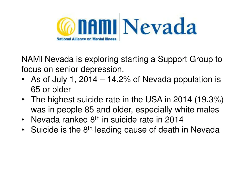 nami nevada is exploring starting a support group