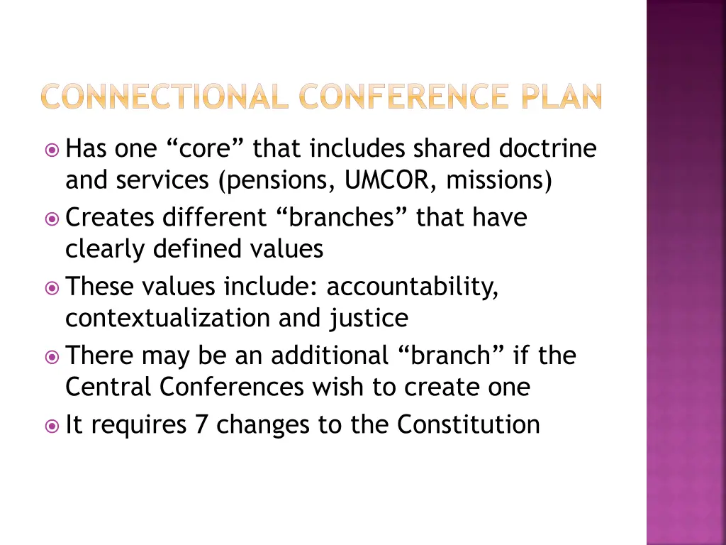 connectional conference plan
