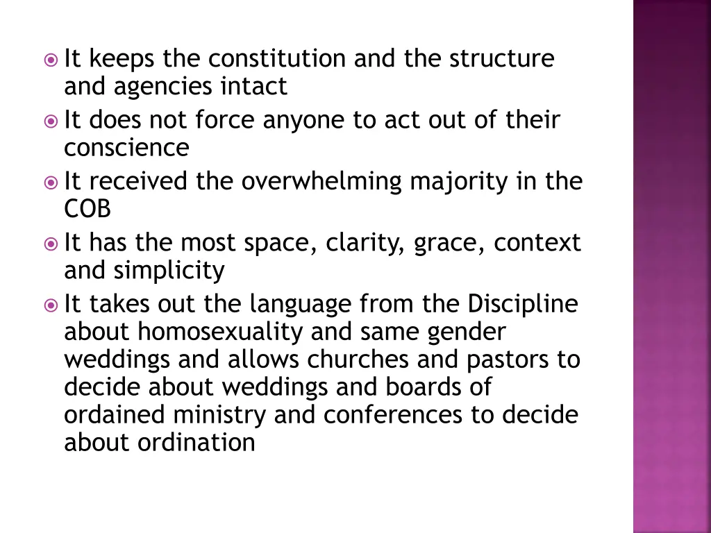 it keeps the constitution and the structure