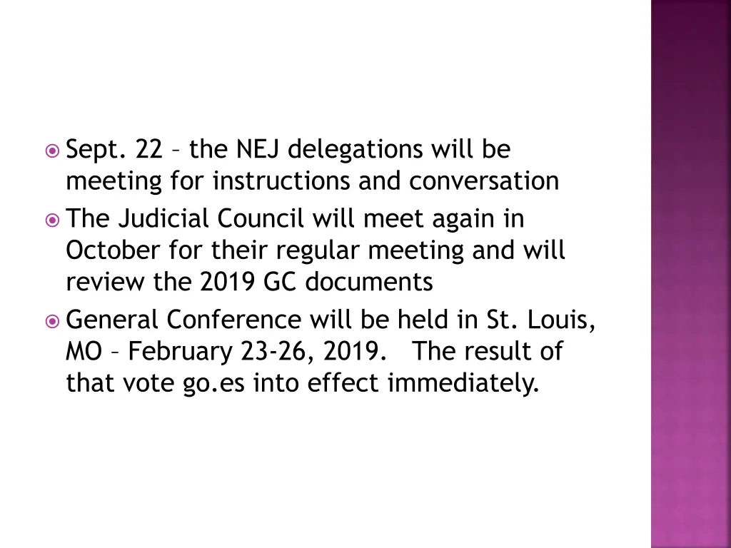 sept 22 the nej delegations will be meeting