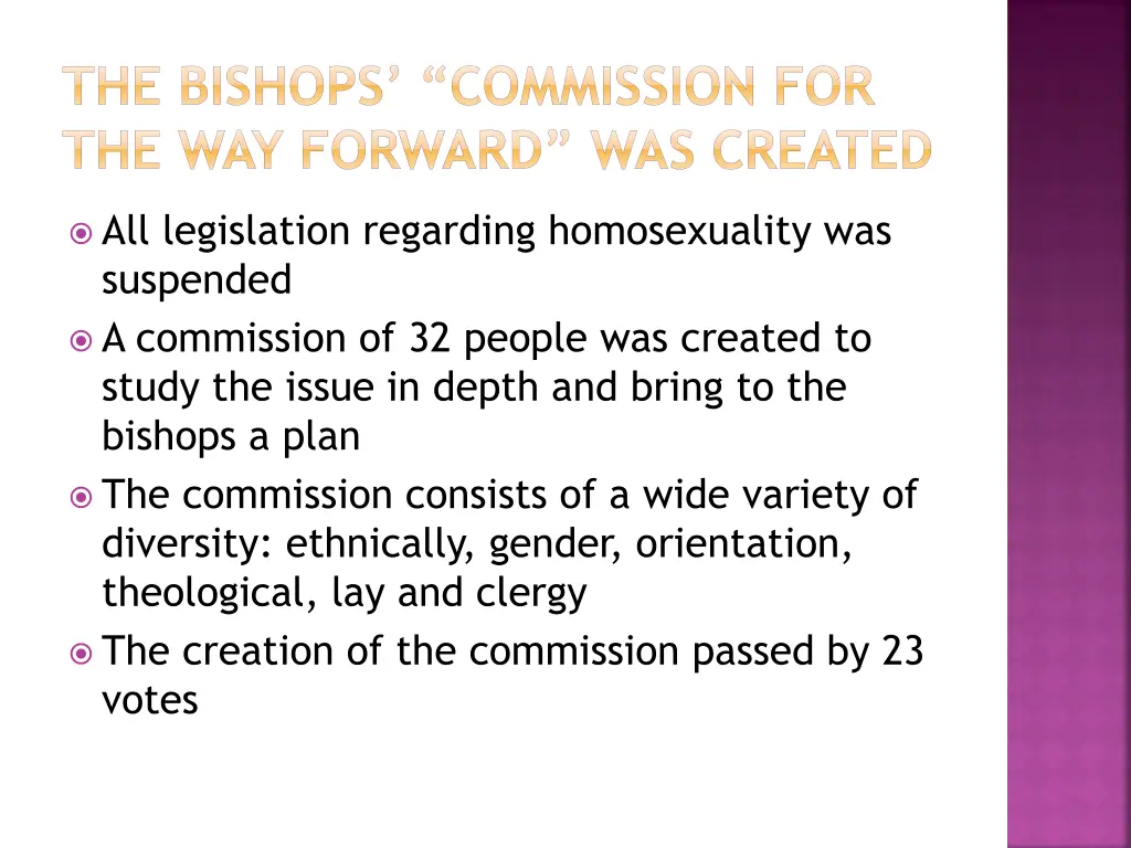 the bishops commission for the way forward