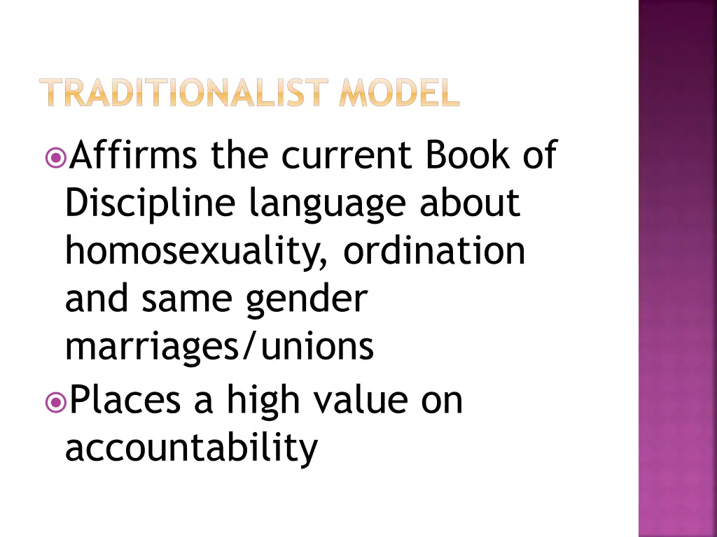 traditionalist model