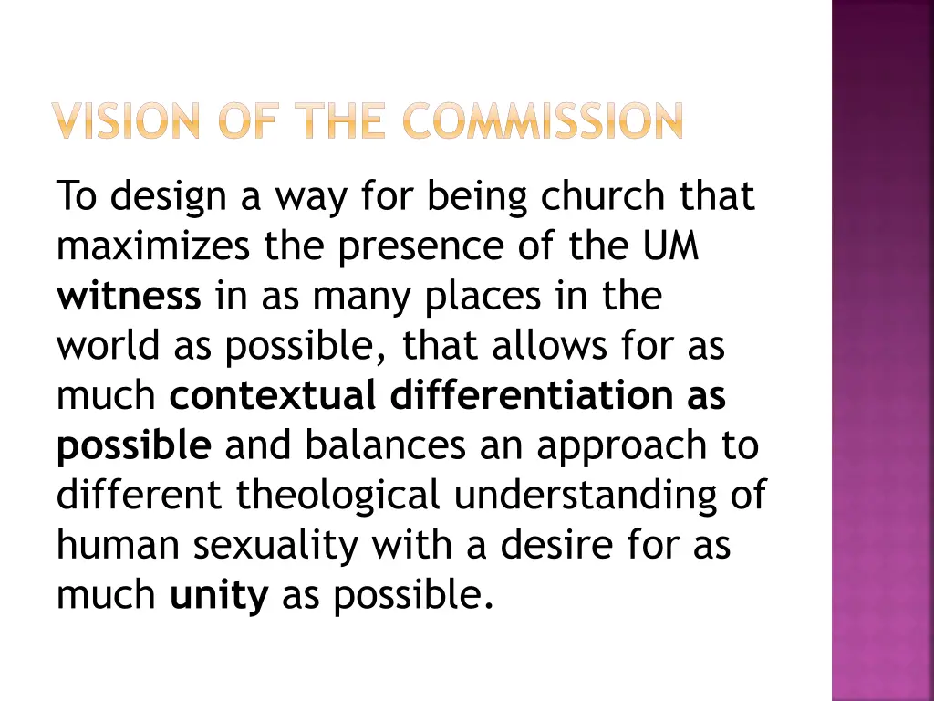 vision of the commission