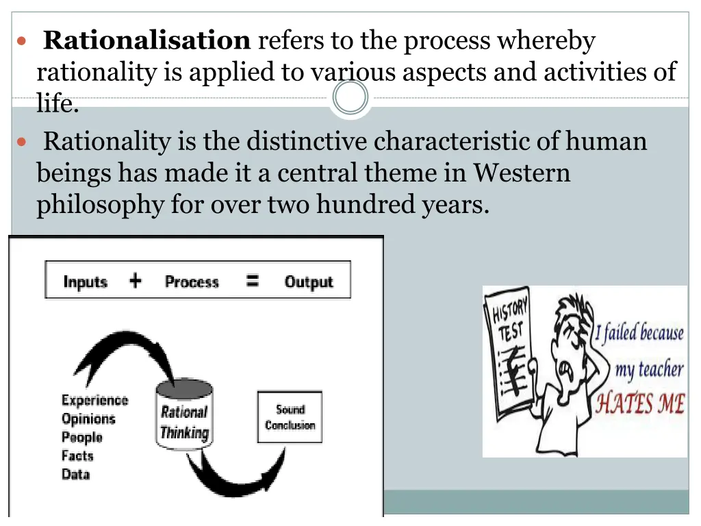 rationalisation refers to the process whereby