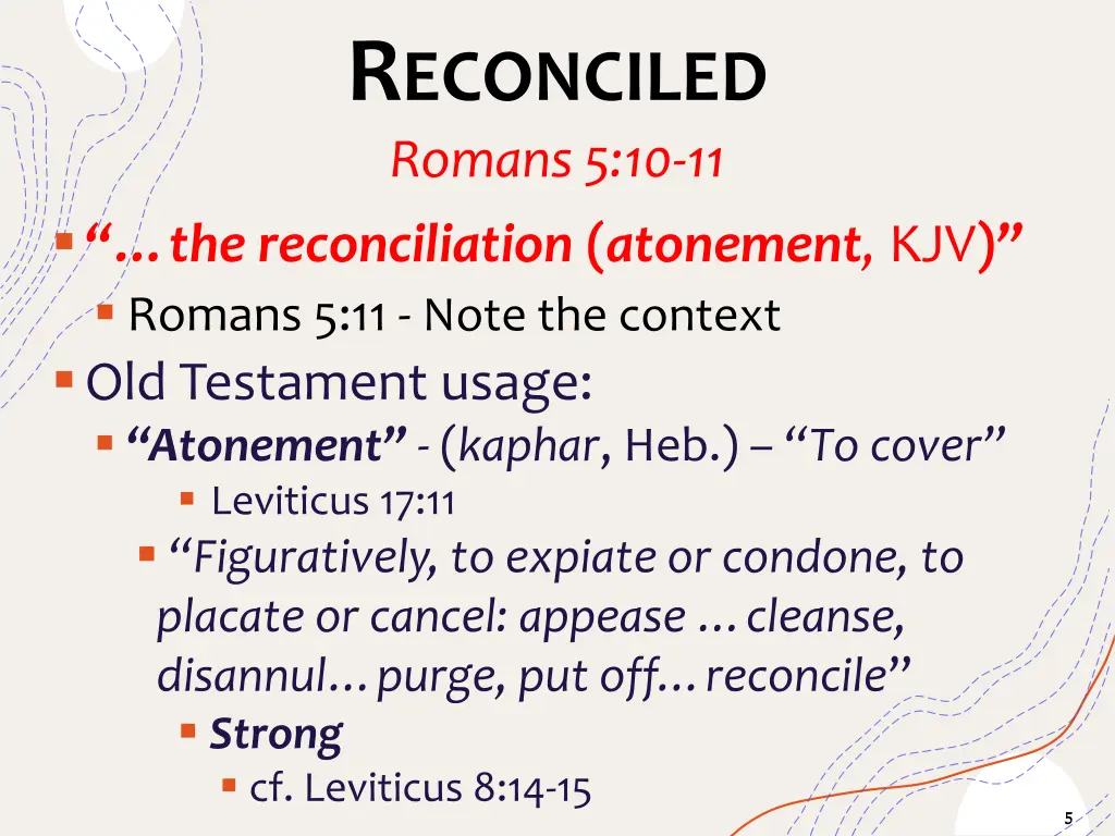 r econciled romans 5 10 11