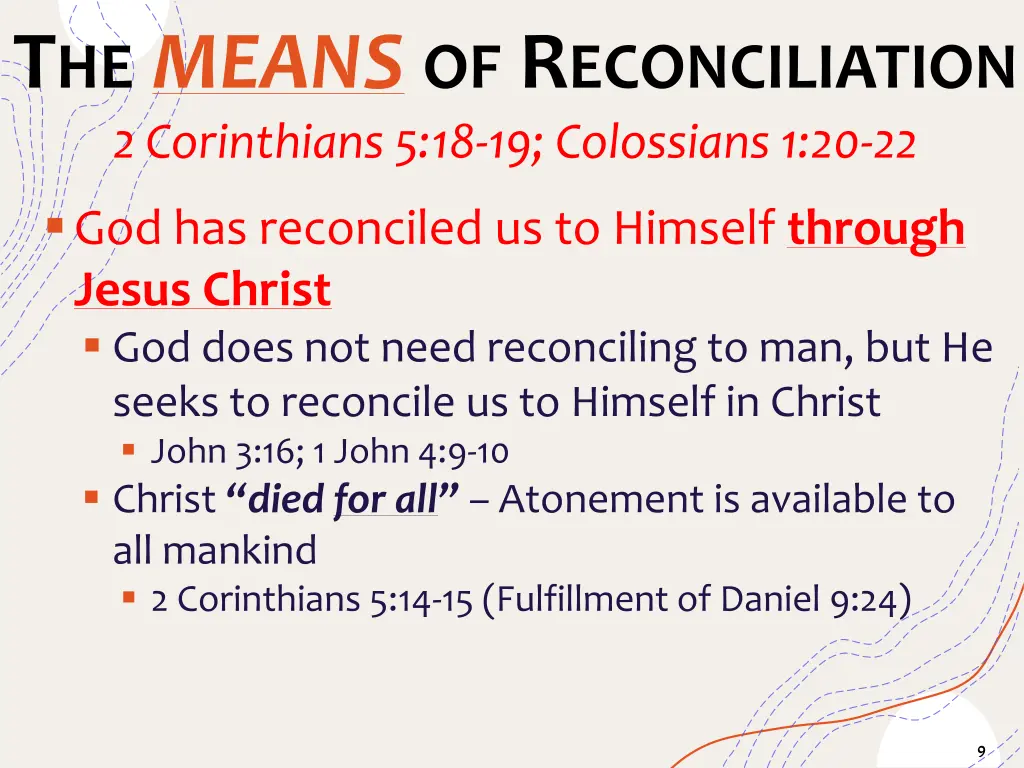 t he means of r econciliation 2 corinthians