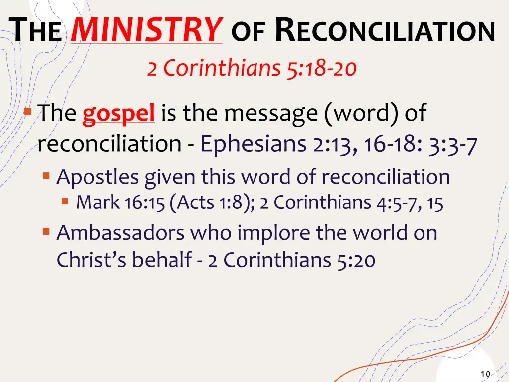 t he ministry of r econciliation 2 corinthians