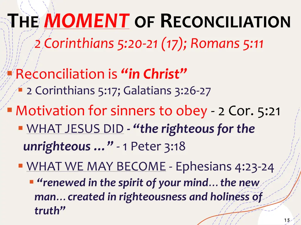 t he moment of r econciliation 2 corinthians 1