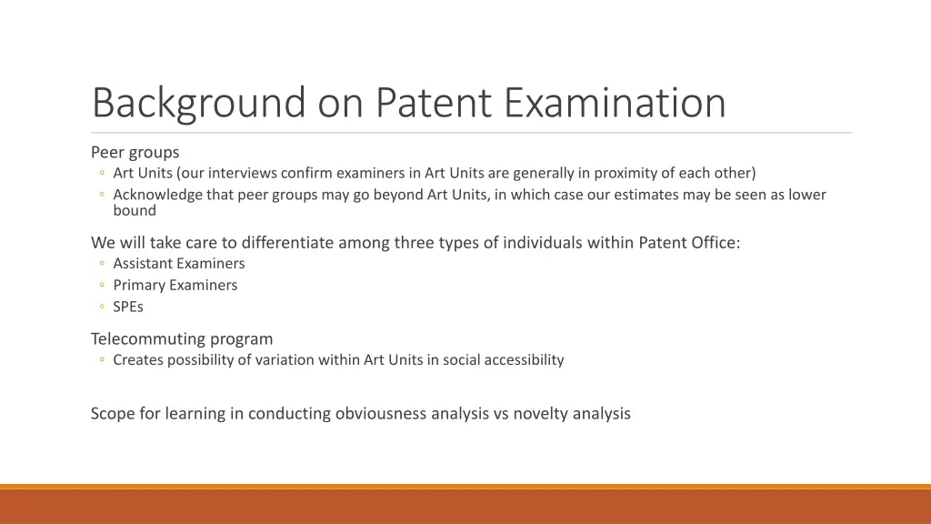 background on patent examination