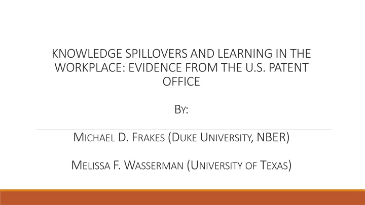 knowledge spillovers and learning