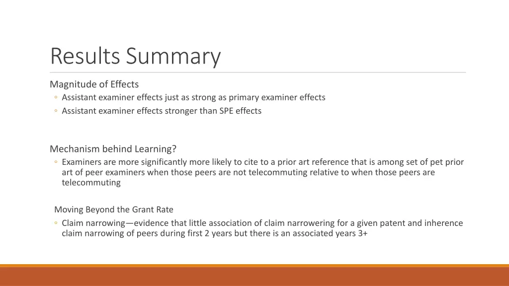 results summary 1