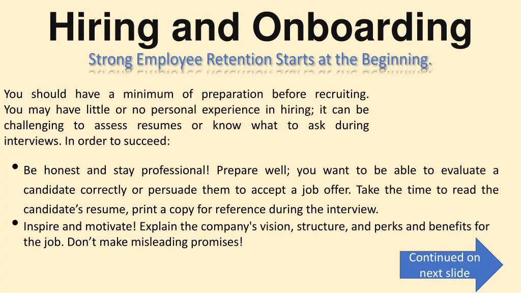 hiring and onboarding