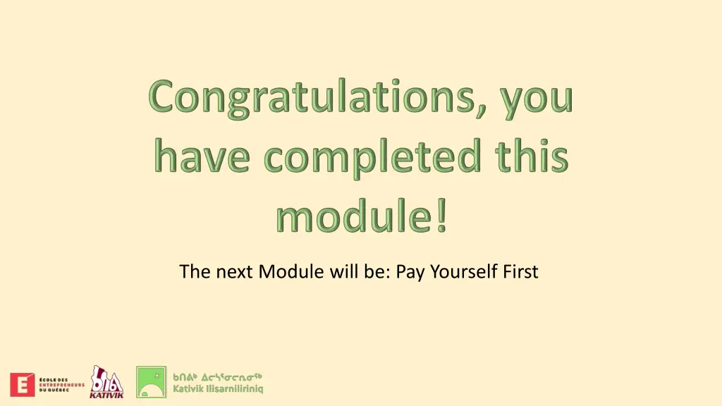 the next module will be pay yourself first