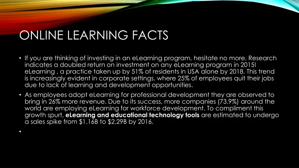 online learning facts