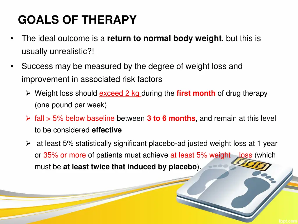 goals of therapy