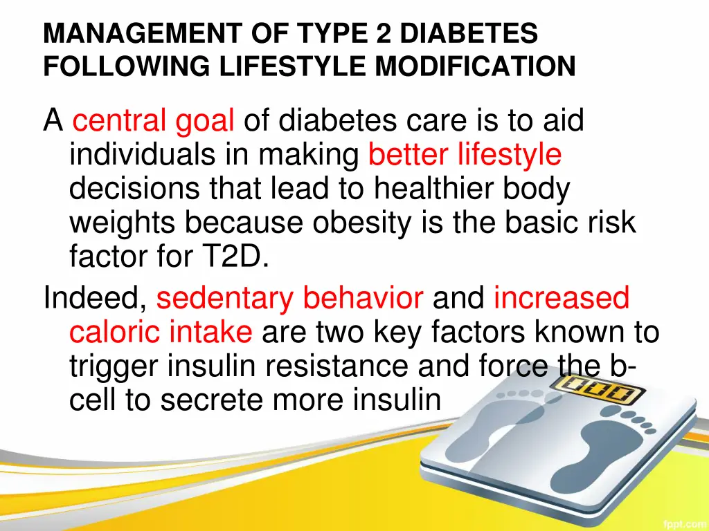 management of type 2 diabetes following lifestyle