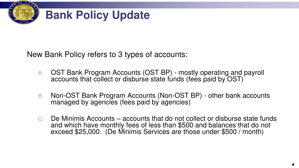 bank policy update 1