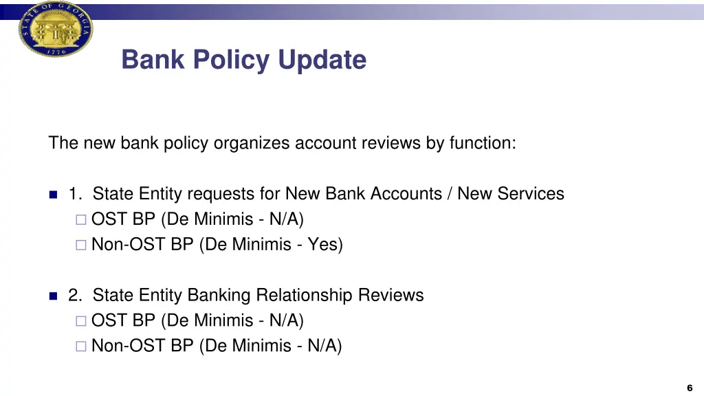 bank policy update 3