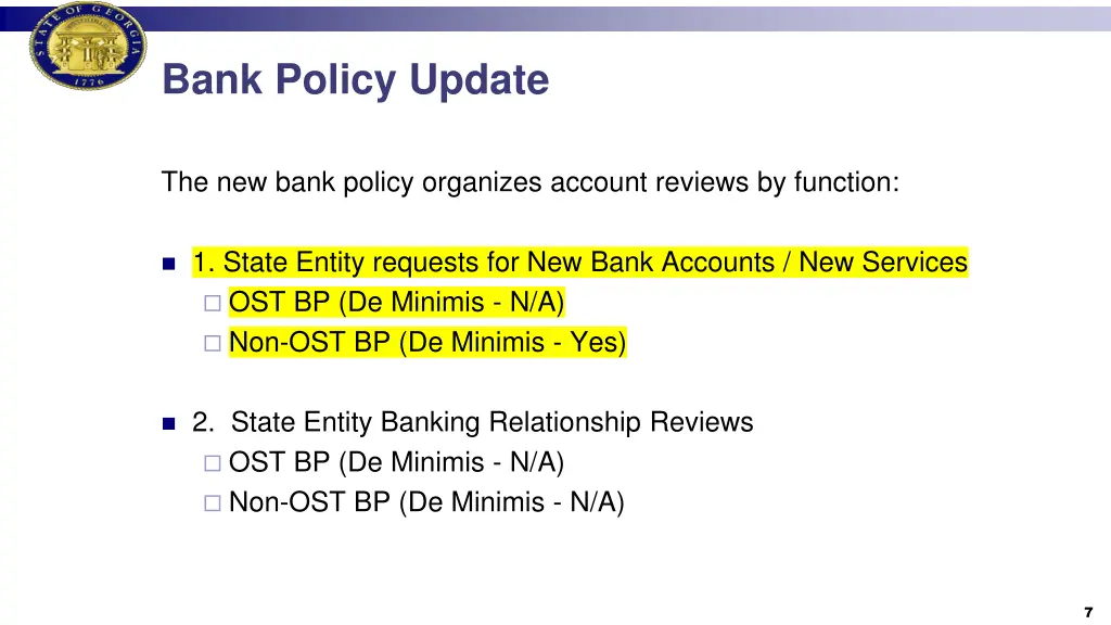 bank policy update 4