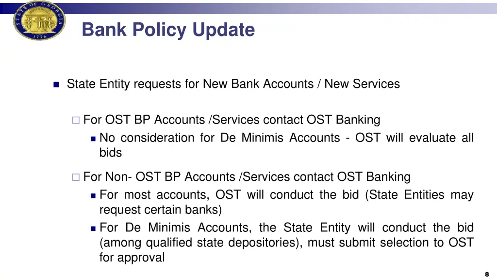 bank policy update 5