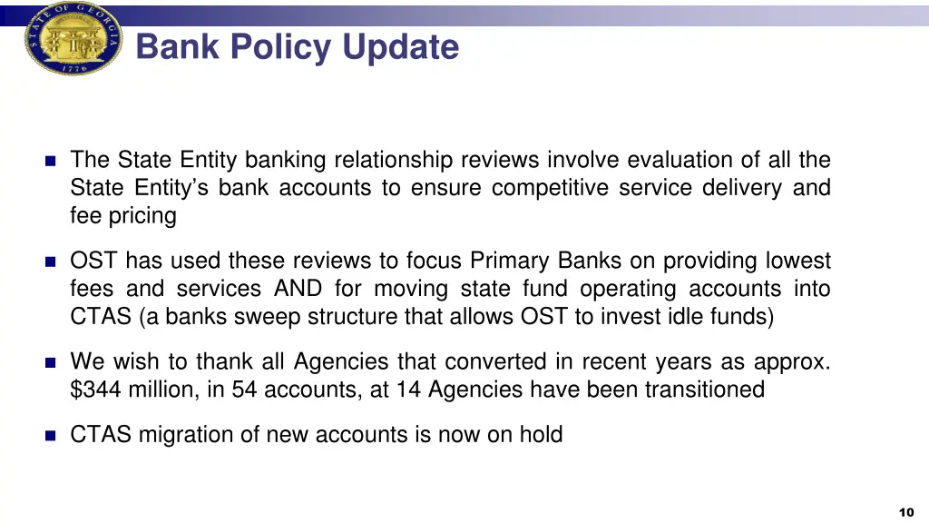 bank policy update 7