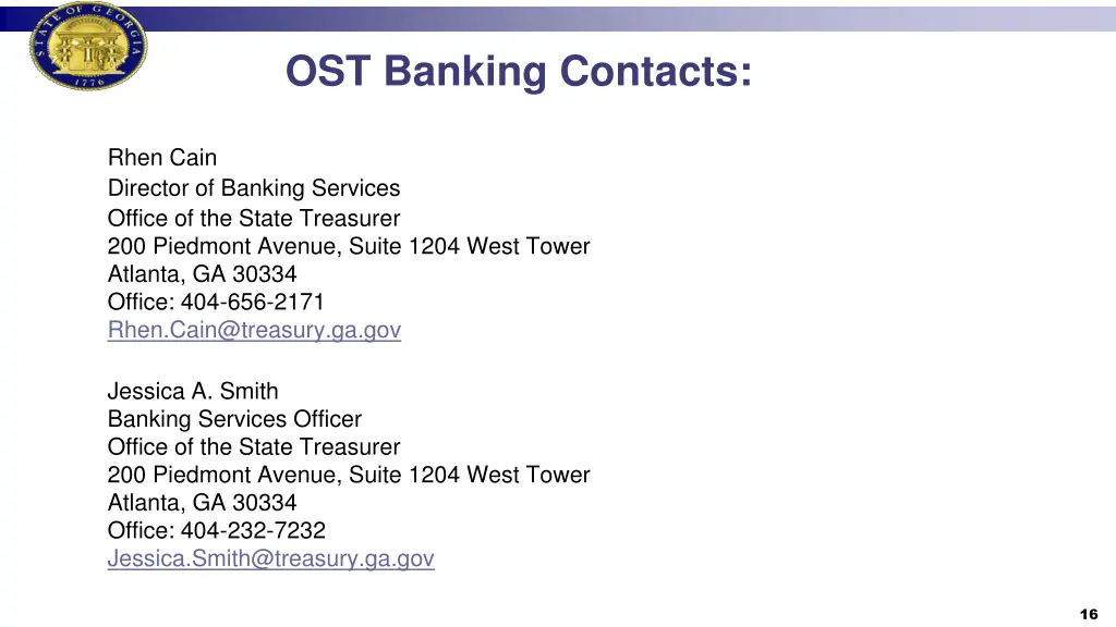 ost banking contacts