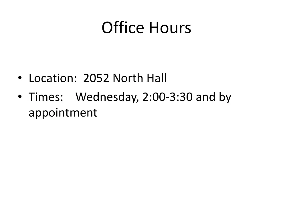 office hours