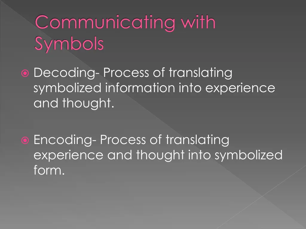 communicating with symbols