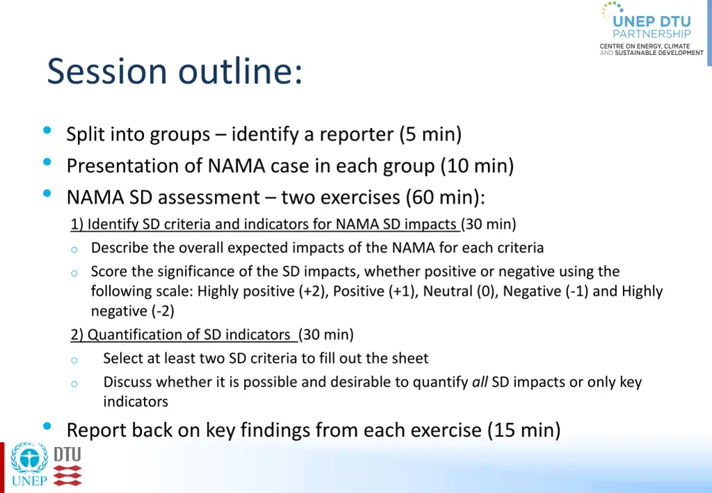 session outline