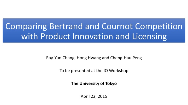 comparing bertrand and cournot competition with
