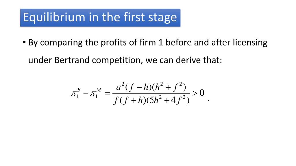 equilibrium in the first stage 1
