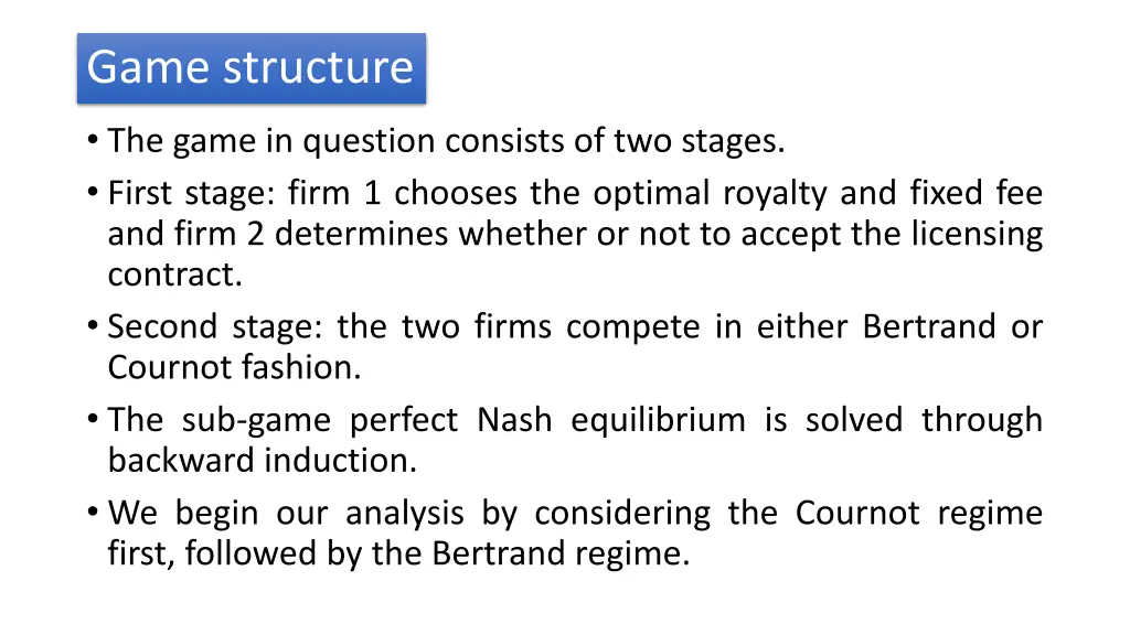 game structure