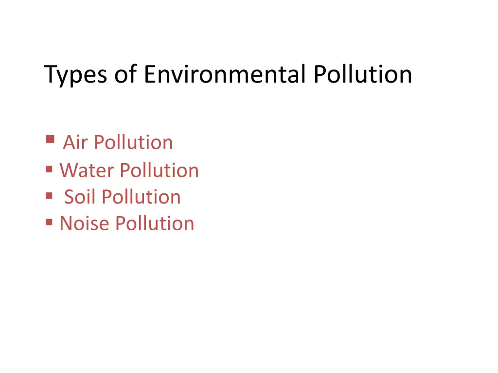 types of environmental pollution