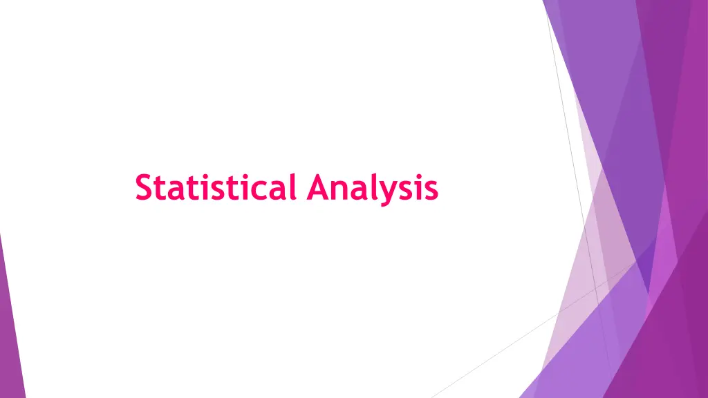 statistical analysis