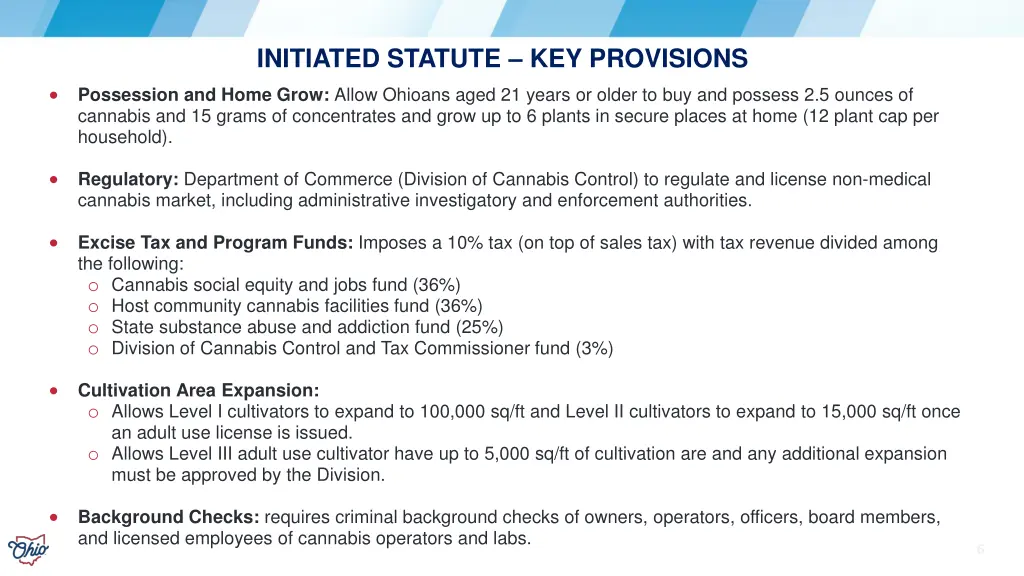 initiated statute key provisions